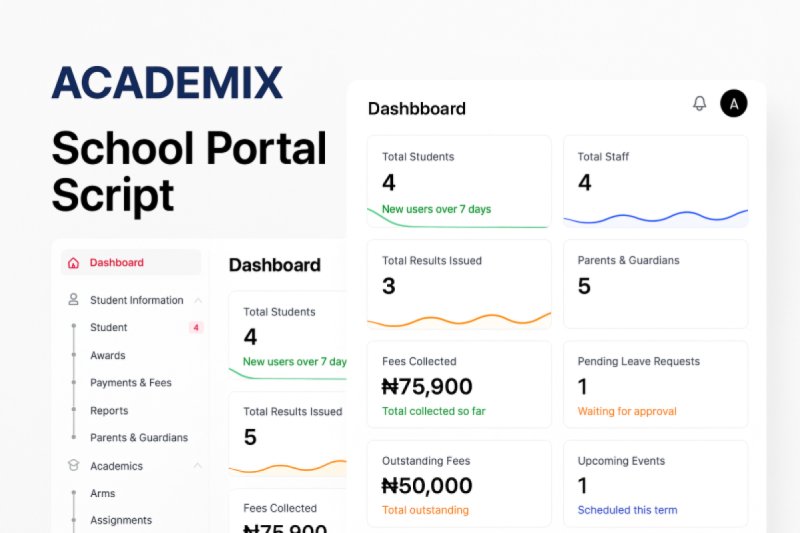 Academix – Complete School Portal & Management Solution